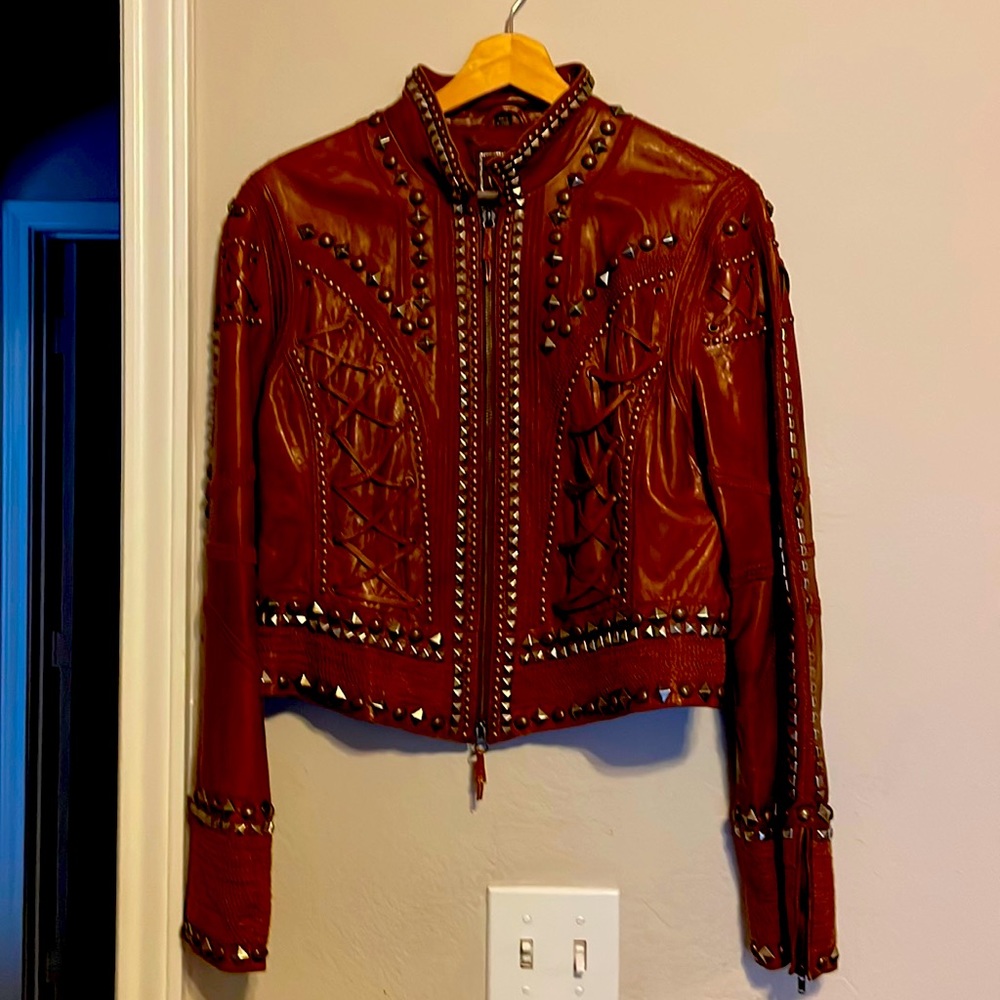 Double D Ranch leathered jacket. Size medium.
